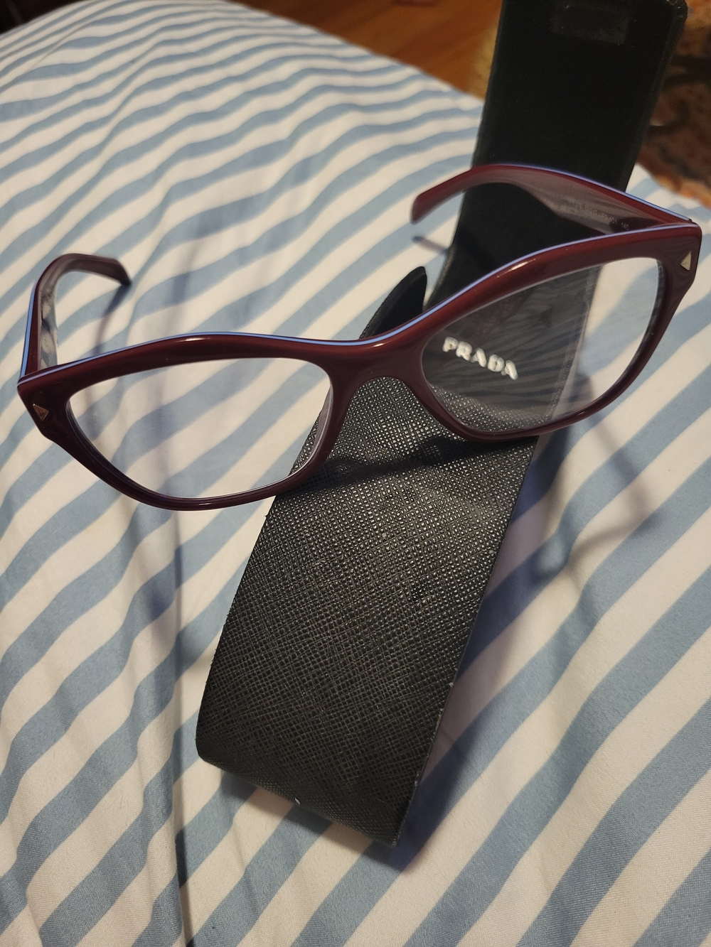 Prada Burgundy Cat-Eye Eyeglasses - Picture 3 of 10